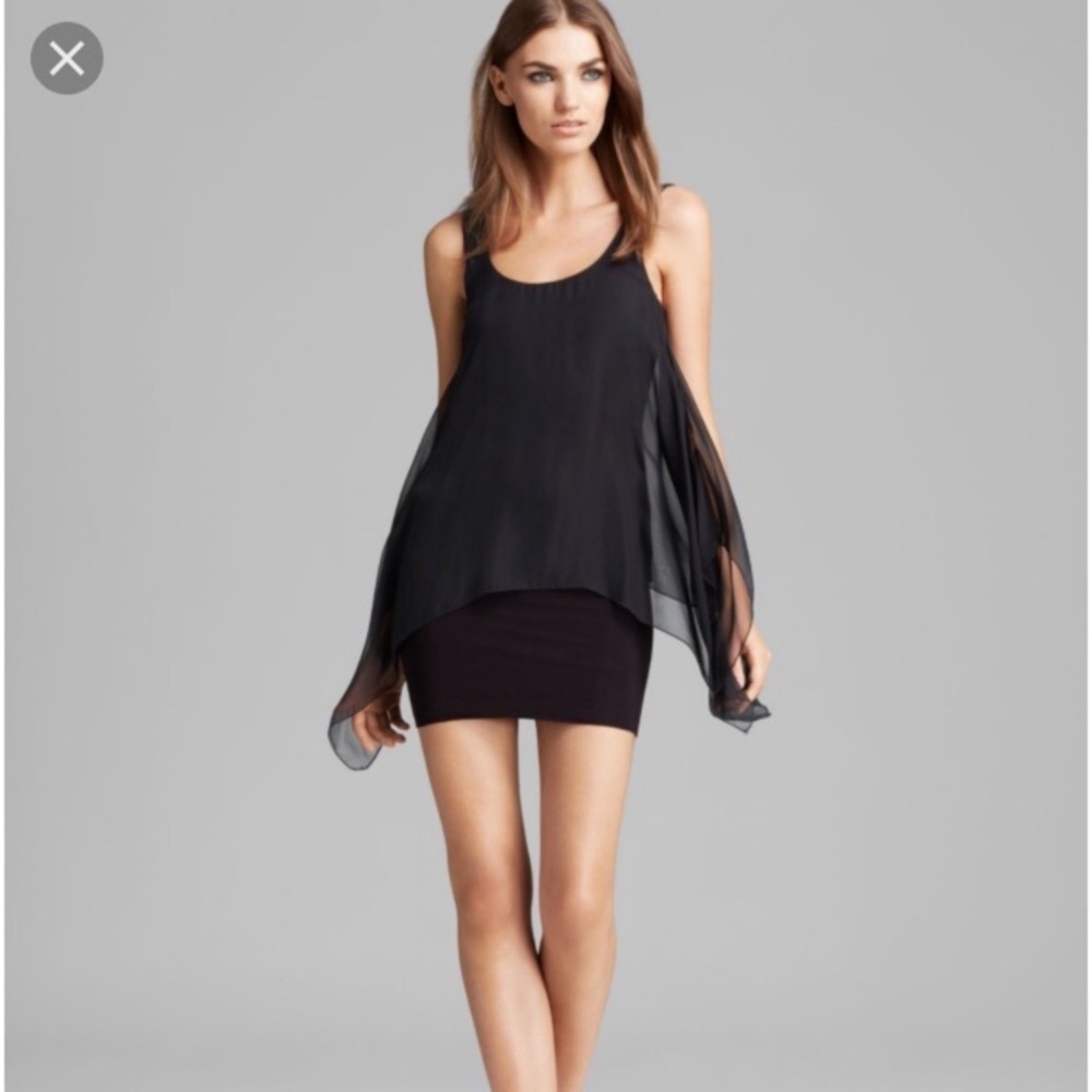 Bailey44 black Manta Ray silk dress